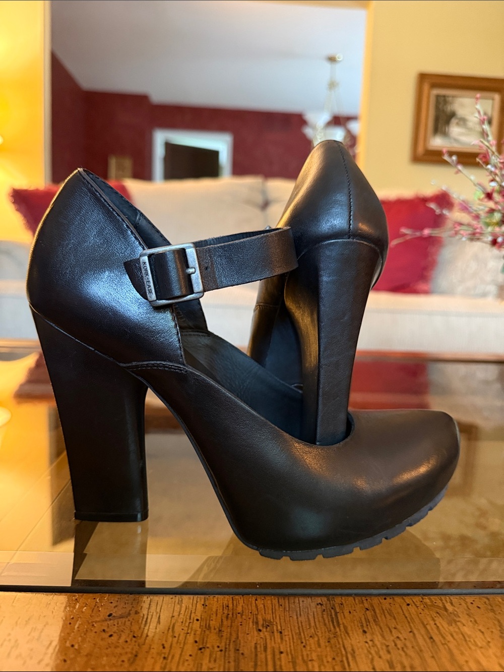 KORK-EASE “PRISCILLA” Black Leather Hidden Platform Mary Jane Heel - Size 8/39 - Picture 11 of 17